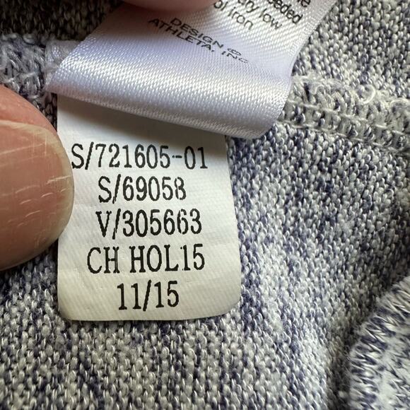 Athleta Luxe Pose Tunic Top Marled Oversized Sweater Gray Purple Athleisure - Picture 6 of 6